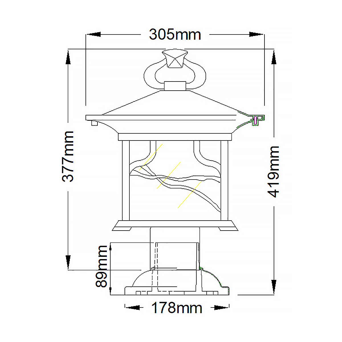 картинка Фонарь-пьедестал Kichler, Арт. QN-MORRIS3 от магазина Одежда+ 6