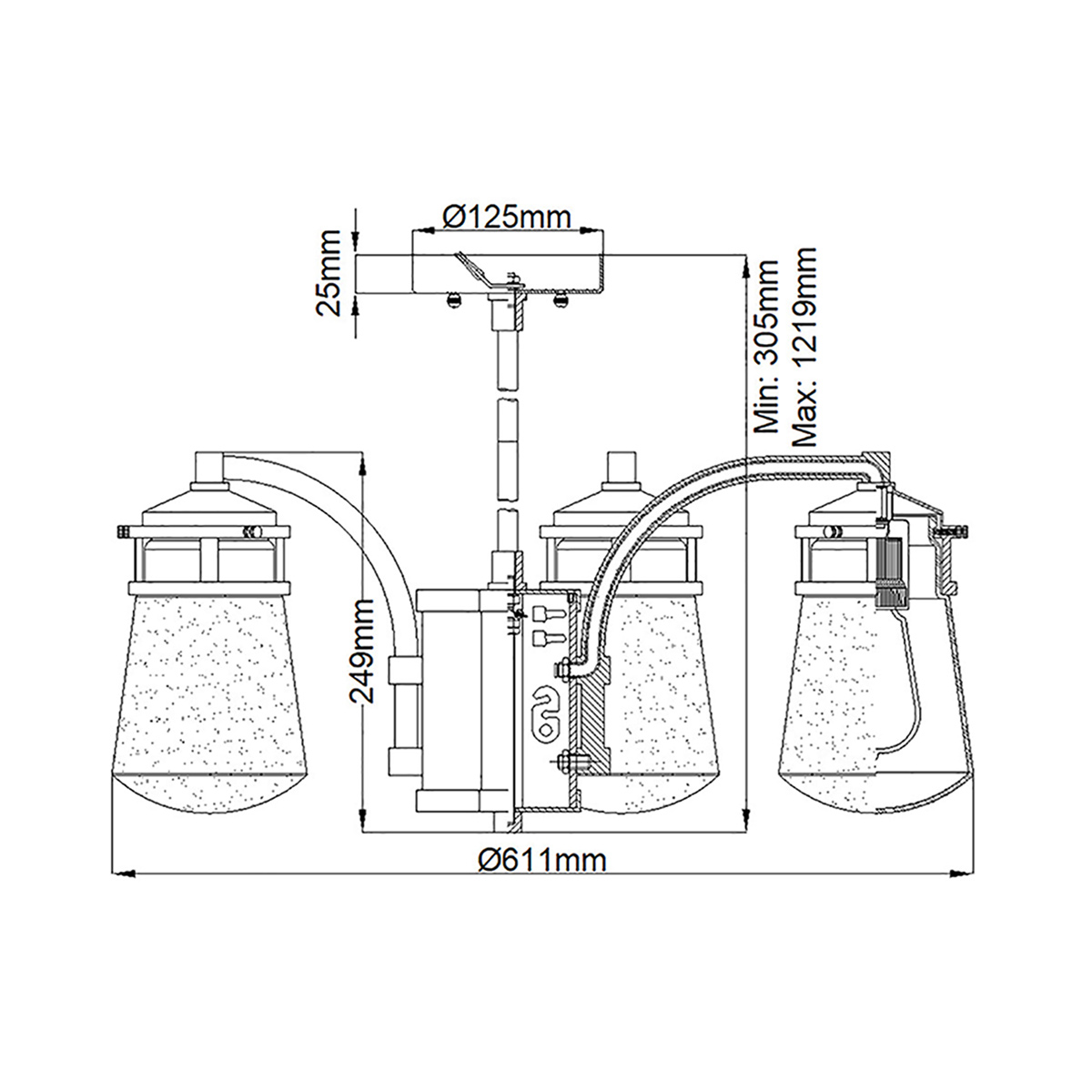 картинка Подвесной фонарь  Kichler, арт. KL-LYNDON-5P-AZ от магазина Одежда+ 6