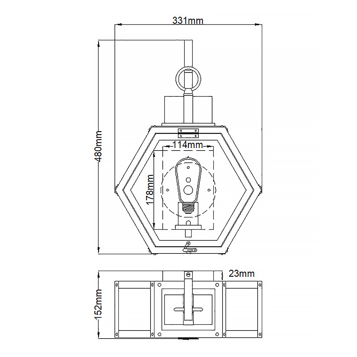 картинка Настенный фонарь Quoizel, Арт. QN-HEATH-M-MB от магазина Одежда+ 6