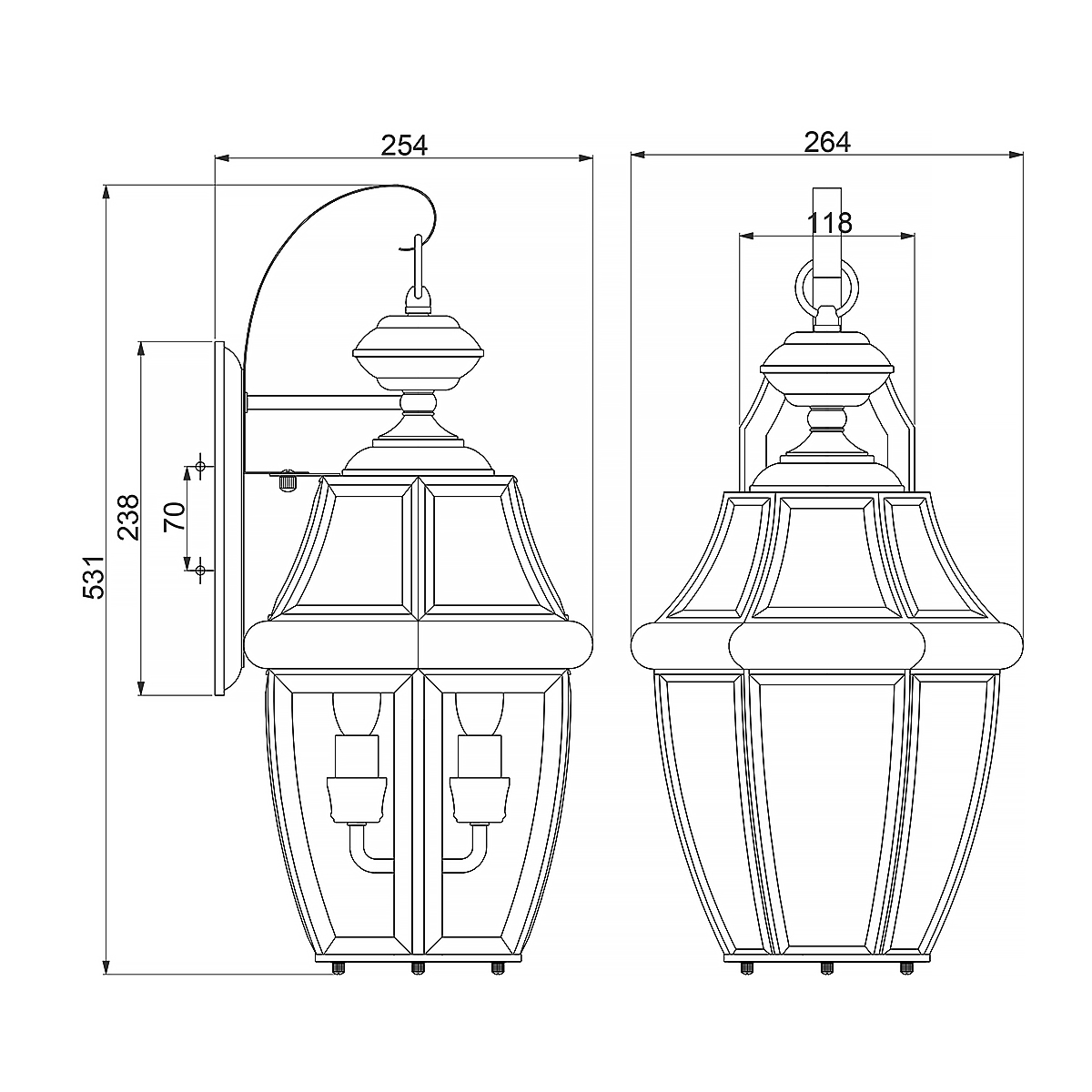 картинка Настенный фонарь Quoizel, Арт. QZ-NEWBURY2-L-PB от магазина Одежда+ 5