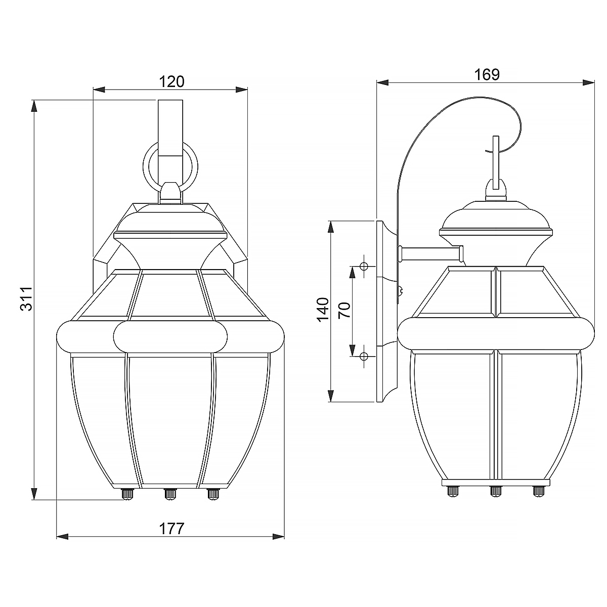 картинка Настенный фонарь Quoizel, Арт. QZ-NEWBURY2-S-PB от магазина Одежда+ 5