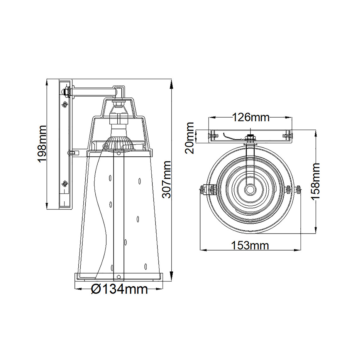 картинка Настенный фонарь Hinkley, Арт. HK-MILES-BK от магазина Одежда+ 5