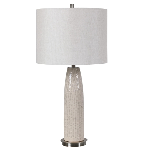 Настольная лампа Delgado Light Gray Gramercy Home, размеры: 36x36x69 см Дизайнерская настольная лампа Delgado Light Gray, стиль: арт-деко