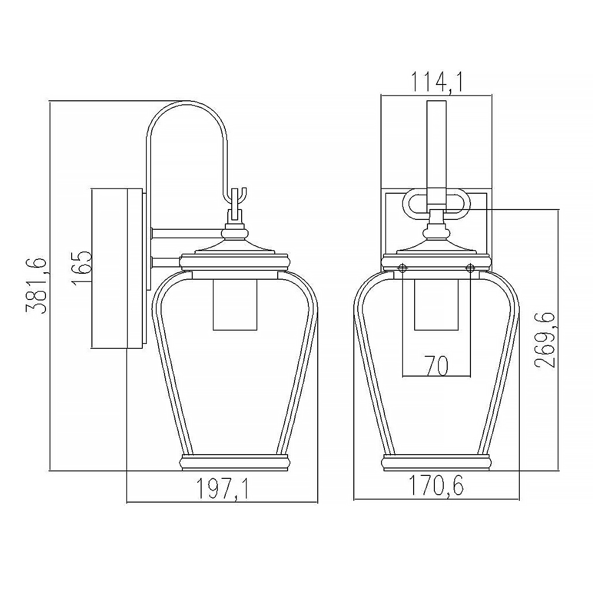 картинка Настенный фонарь QZ-PROVINCE2-S Quoizel, арт. QZ-PROVINCE2-S от магазина Одежда+ 5