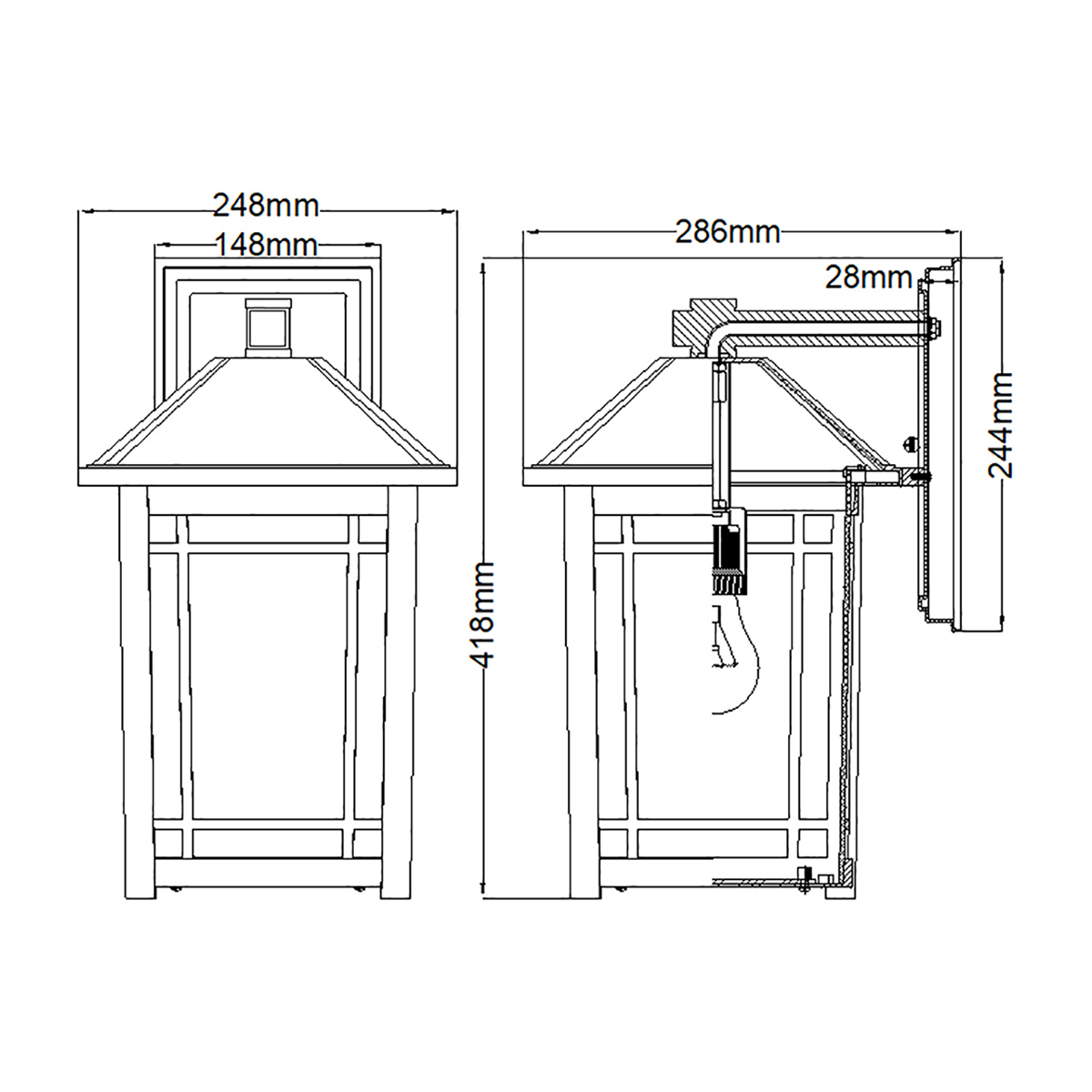картинка Настенный фонарь Quoizel, Арт. QZ-CEDAR-POINT-L-BK от магазина Одежда+ 5